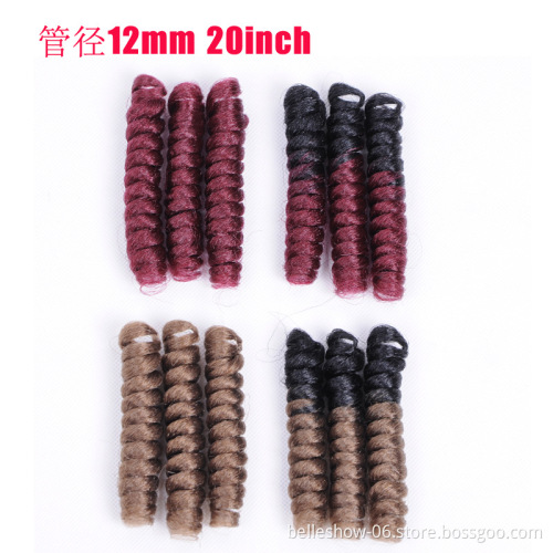 Hot sell wholesale cheap saniny curl crochet hair Wig Lady Curl Wand curl 10inch screw roll